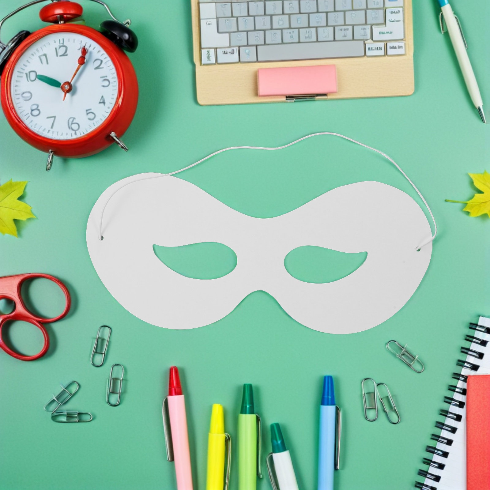 Kids Face Mask - 40Pcs 어린이 DIY 페인트 가능한 흰색