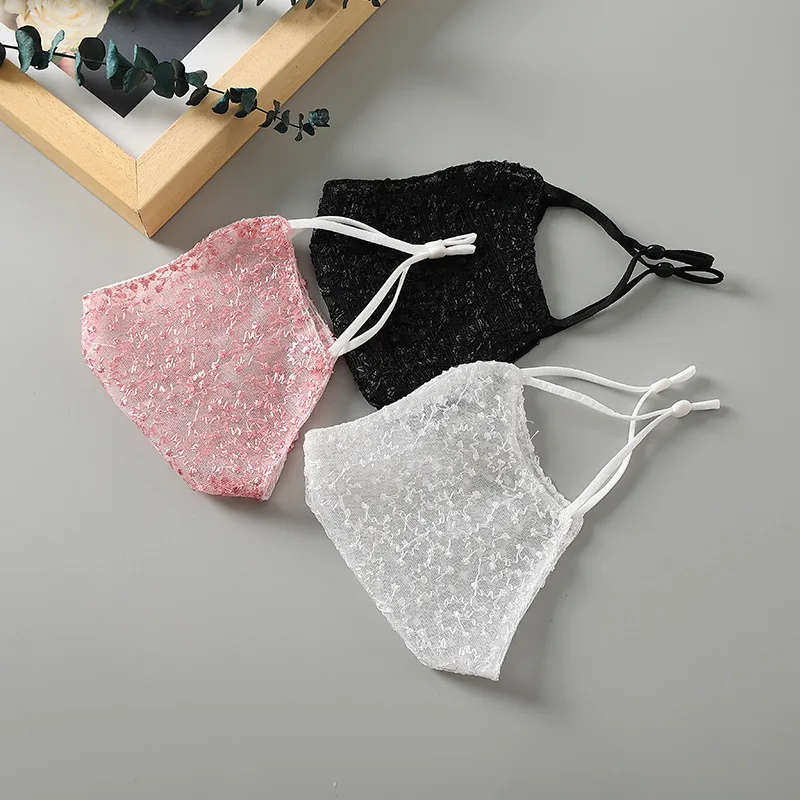 1/2pc 블랙 화이트 레이스 페이스 마스크 재사용 가 - Cloth Face Mask Washable 리뷰 및 가격