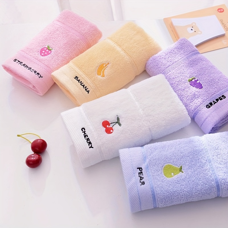 무작위 색상 과일 무늬 수건 3개, 순면 어린이 수건, - Cloth Face Mask Washable 리뷰 및 가격