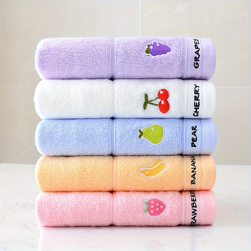무작위 색상 과일 무늬 수건 3개, 순면 어린이 수건, - Cloth Face Mask Washable 리뷰 및 가격